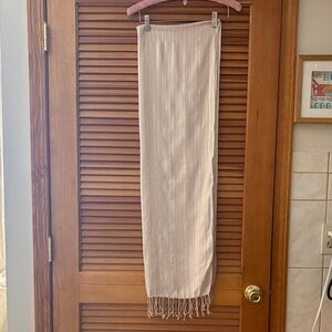 Elegant Cream Fringe Scarf